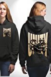 Yapay Zeka Gül Yılan Altın Siyah Gül 3D Erkek Kadın Siyah Ön Sırt Baskılı Kapüşonlu Sweatshirt Hoodie