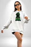 Hulk Yeşil Yumruk Bruce Banner Avengers Erkek Kadın Beyaz Dijital Baskılı Kapüşonlu Sweatshirt Hoodie