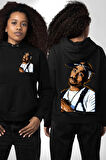 Hiphop Tupac Yeni Moda Müzik Erkek Kadın Siyah Ön Sırt Baskılı Kapüşonlu Sweatshirt Hoodie
