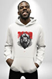 Gerçek Lider Tehlikeli Aslan Kafası Erkek Kadın Beyaz Dijital Baskılı Kapüşonlu Sweatshirt Hoodie
