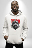 Gerçek Lider Tehlikeli Aslan Kafası Erkek Kadın Beyaz Dijital Baskılı Kapüşonlu Sweatshirt Hoodie