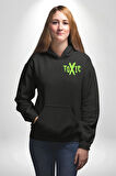 Sokak Sitili Atık Toxic  Erkek Kadın Siyah Ön Sırt Baskılı Kapüşonlu Sweatshirt Hoodie