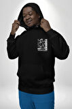 İskelet Aşkı Kuş Kırk Kalp Ve Kuru Çiçekler Erkek Kadın Siyah Ön Sırt Baskılı Kapüşonlu Sweatshirt Hoodie
