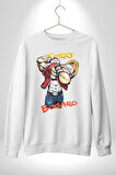 Terry Bogard Dövüşöü  Erkek Kadın Unisex Dijital Baskılı Beyaz Sweatshirt