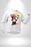 Terry Bogard Dövüşöü  Erkek Kadın Unisex Dijital Baskılı Beyaz Sweatshirt