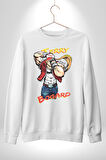 Terry Bogard Dövüşöü  Erkek Kadın Unisex Dijital Baskılı Beyaz Sweatshirt
