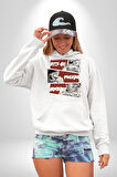 Sokak Style Hadi Kavgaya Gidelim Erkek Kadın Beyaz Dijital Baskılı Kapüşonlu Sweatshirt Hoodie