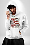 Sokak Style Hadi Kavgaya Gidelim Erkek Kadın Beyaz Dijital Baskılı Kapüşonlu Sweatshirt Hoodie