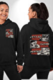 Sokak Style Hadi Kavgaya Gidelim Erkek Kadın Siyah Ön Sırt Baskılı Kapüşonlu Sweatshirt Hoodie