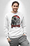 Sınırları Zorlayın  Erkek Kadın Unisex Dijital Baskılı Beyaz Sweatshirt