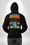 Stranger Things: Season IV "The Nina Project" Erkek Kadın Siyah Ön Sırt Baskılı Kapüşonlu Sweatshirt Hoodie