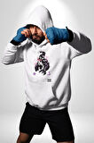 Venom Spider-Man Marvel Kahramanı Erkek Kadın Beyaz Dijital Baskılı Kapüşonlu Sweatshirt Hoodie