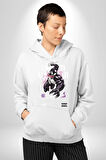 Venom Spider-Man Marvel Kahramanı Erkek Kadın Beyaz Dijital Baskılı Kapüşonlu Sweatshirt Hoodie