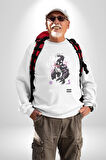 Venom Spider-Man Marvel Kahramanı Erkek Kadın Unisex Dijital Baskılı Beyaz Sweatshirt