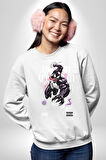 Venom Spider-Man Marvel Kahramanı Erkek Kadın Unisex Dijital Baskılı Beyaz Sweatshirt