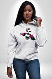 Bonanza Gülen Surat Gangster Erkek Kadın Beyaz Dijital Baskılı Kapüşonlu Sweatshirt Hoodie