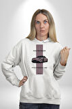 Porsche Araba Tasarımı Hız Tutkunlarına Özel Erkek Kadın Beyaz Dijital Baskılı Kapüşonlu Sweatshirt Hoodie