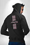Porsche Araba Tasarımı Hız Tutkunlarına Özel Erkek Kadın Siyah Ön Sırt Baskılı Kapüşonlu Sweatshirt Hoodie
