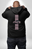 Porsche Araba Tasarımı Hız Tutkunlarına Özel Erkek Kadın Siyah Ön Sırt Baskılı Kapüşonlu Sweatshirt Hoodie