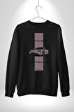 Porsche Araba Tasarımı Hız Tutkunlarına Özel Erkek Kadın Unisex Dijital Baskılı Siyah Sweatshirt
