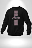 Porsche Araba Tasarımı Hız Tutkunlarına Özel Erkek Kadın Unisex Dijital Baskılı Siyah Sweatshirt