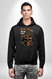 İskelet Kupa Sadece İyi Kahveye İhtiyacım Var Erkek Kadın Siyah Dijital Baskılı Kapüşonlu Sweatshirt Hoodie