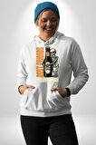 Sonsuza Kadar En İyi Arkadaşım Beer İskelet Erkek Kadın Beyaz Dijital Baskılı Kapüşonlu Sweatshirt Hoodie