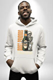 Sonsuza Kadar En İyi Arkadaşım Beer İskelet Erkek Kadın Beyaz Dijital Baskılı Kapüşonlu Sweatshirt Hoodie