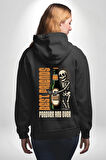 Sonsuza Kadar En İyi Arkadaşım Beer İskelet Erkek Kadın Siyah Ön Sırt Baskılı Kapüşonlu Sweatshirt Hoodie