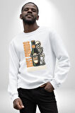 Sonsuza Kadar En İyi Arkadaşım Beer İskelet Erkek Kadın Unisex Dijital Baskılı Beyaz Sweatshirt