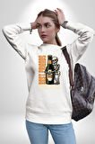 Sonsuza Kadar En İyi Arkadaşım Beer İskelet Erkek Kadın Unisex Dijital Baskılı Beyaz Sweatshirt
