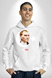 Ay Yıldız Atatürk 10 Kasım Sonsuza Kadar Erkek Kadın Beyaz Dijital Baskılı Kapüşonlu Sweatshirt Hoodie