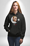 Ay Yıldız Atatürk 10 Kasım Sonsuza Kadar Erkek Kadın Siyah Dijital Baskılı Kapüşonlu Sweatshirt Hoodie