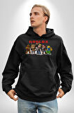Roblox Karakter Tasarımı Oyun Severlere Özel Erkek Kadın Siyah Dijital Baskılı Kapüşonlu Sweatshirt Hoodie
