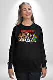 Roblox Karakter Tasarımı Oyun Severlere Özel Erkek Kadın Unisex Dijital Baskılı Siyah Sweatshirt