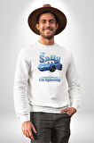Arabalar Çizgi Film Sally The Car Sevgili Erkek Kadın Unisex Dijital Baskılı Beyaz Sweatshirt