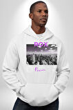 Rox Markası Şehir Tasarımı Erkek Kadın Beyaz Dijital Baskılı Kapüşonlu Sweatshirt Hoodie