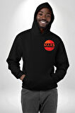 Mars Gezegen Erkek Kadın Siyah Ön Sırt Baskılı Kapüşonlu Sweatshirt Hoodie