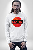 Mars Gezegen Erkek Kadın Unisex Dijital Baskılı Beyaz Sweatshirt