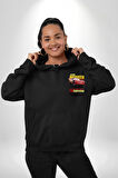 The Car Şimşek McQueeb Arabalar Ben Hızlıyım  Erkek Kadın Siyah Ön Sırt Baskılı Kapüşonlu Sweatshirt Hoodie