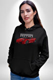 Ferrari F430 Scuderia Spider 16M Erkek Kadın Siyah Dijital Baskılı Kapüşonlu Sweatshirt Hoodie