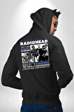 Radio Başlık Sürpriz Yok Sokak Style Erkek Kadın Siyah Ön Sırt Baskılı Kapüşonlu Sweatshirt Hoodie
