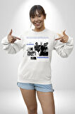 Radio Başlık Sürpriz Yok Sokak Style Erkek Kadın Unisex Dijital Baskılı Beyaz Sweatshirt