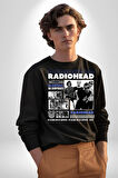 Radio Başlık Sürpriz Yok Sokak Style Erkek Kadın Unisex Dijital Baskılı Siyah Sweatshirt