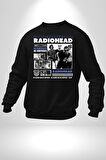 Radio Başlık Sürpriz Yok Sokak Style Erkek Kadın Unisex Dijital Baskılı Siyah Sweatshirt