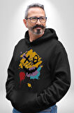 Smile Mood XOX Gülümseme Ruhu Erkek Kadın Siyah Dijital Baskılı Kapüşonlu Sweatshirt Hoodie