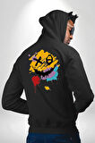 Smile Mood XOX Gülümseme Ruhu Erkek Kadın Siyah Ön Sırt Baskılı Kapüşonlu Sweatshirt Hoodie