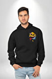 Smile Mood XOX Gülümseme Ruhu Erkek Kadın Siyah Ön Sırt Baskılı Kapüşonlu Sweatshirt Hoodie