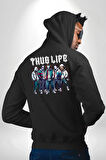 Korku Sineması Korku Kahramanları Haydut Hayatı Erkek Kadın Siyah Ön Sırt Baskılı Kapüşonlu Sweatshirt Hoodie
