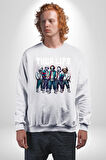 Korku Sineması Korku Kahramanları Haydut Hayatı Erkek Kadın Unisex Dijital Baskılı Beyaz Sweatshirt
